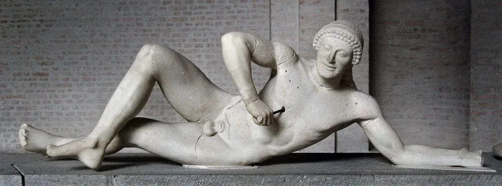 Guerrier mourant, fronton ouest du temple d’Égine, Staatliche Antikensammlungen und Glyptothek München.
