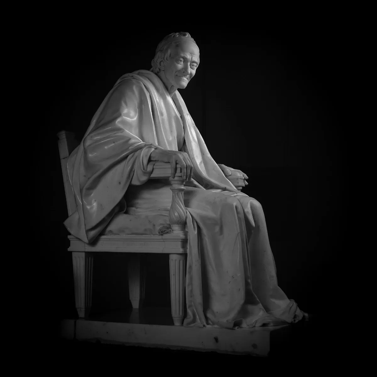 Jean-Antoine Houdon. Sculpture de Voltaire (mort en 1778) réalisée en 1781 pour Catherine II
