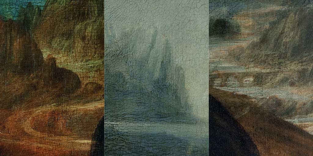 Leonard de Vinci, La Joconde, détails.