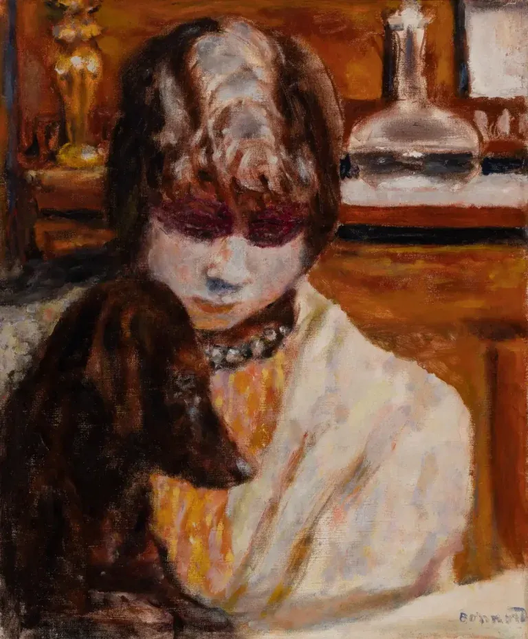 Pierre Bonnard  Femme au chien (Marthe Bonnard), 1925.