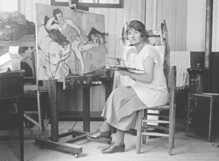 Suzanne Valadon à son chevalet.