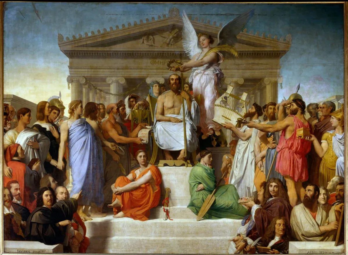L'Apothéose d'Homère. Ingres. 1827.