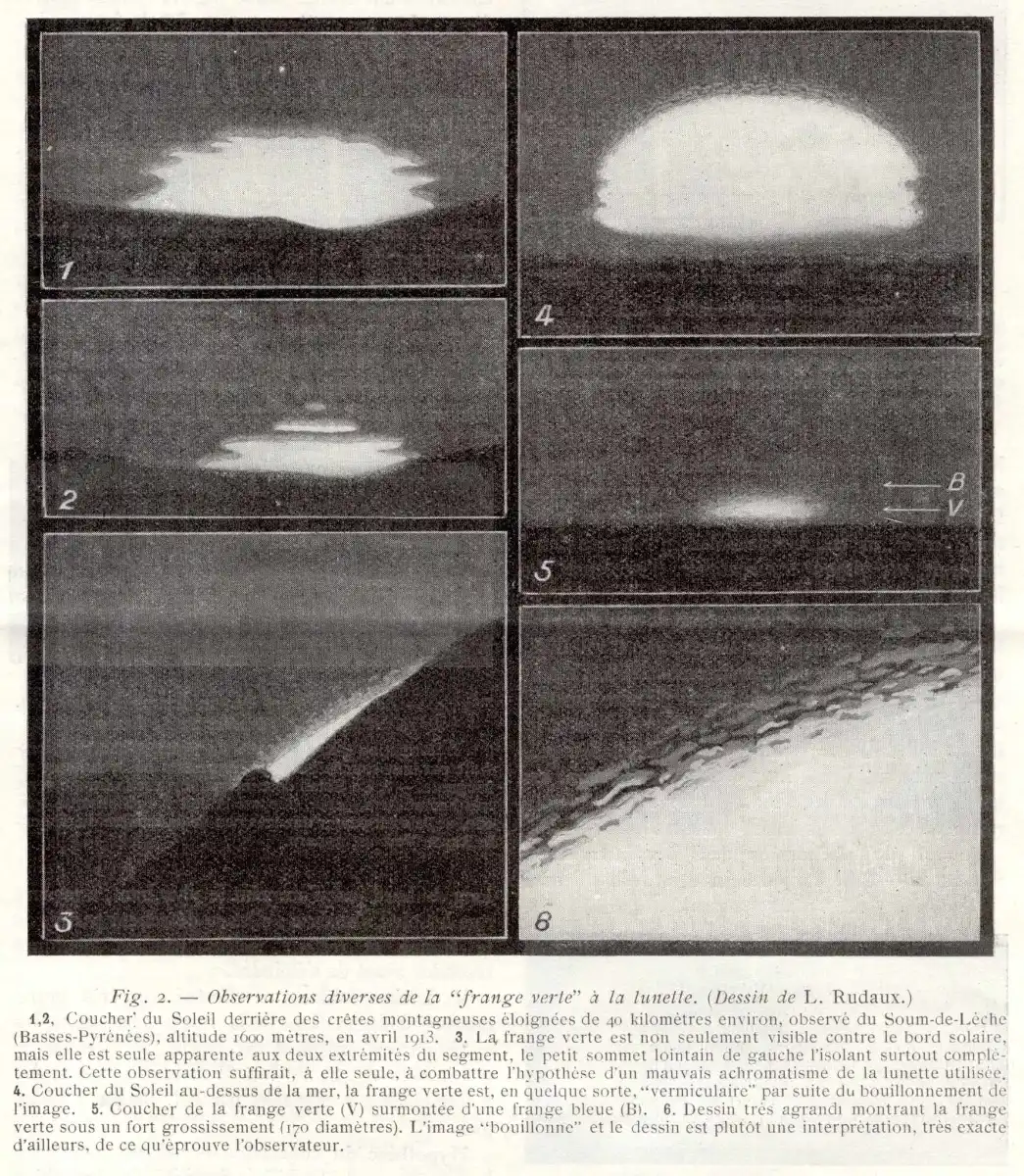Lucien Rudaux (1874-947), observations du rayon vert.