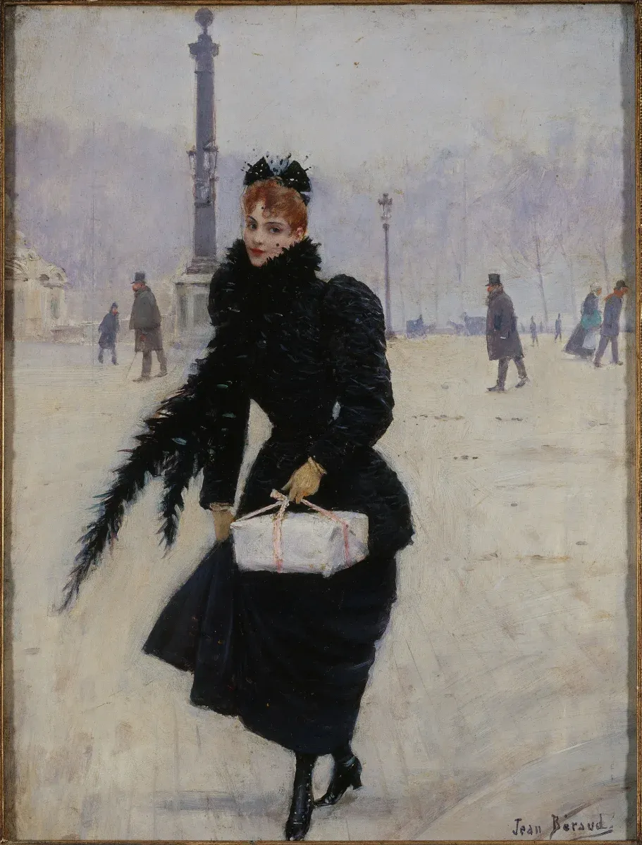 Jean Beraud. Parisienne sur la place de la Concorde. 1885.