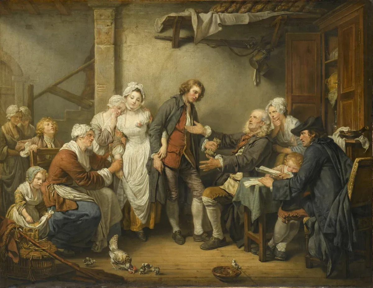 Jean-Baptiste Greuze. L'Accordée de village.1761.