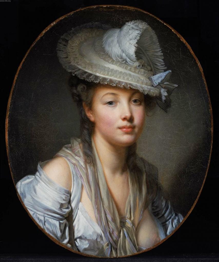 Jean-baptiste Greuze. Le chapeau blanc. 1780.