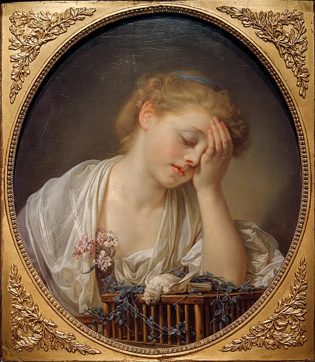 Jean-Baptiste Greuze. « Un enfant qui s’est endormi sur son livre » dit « Le Petit Paresseux ». 1755.