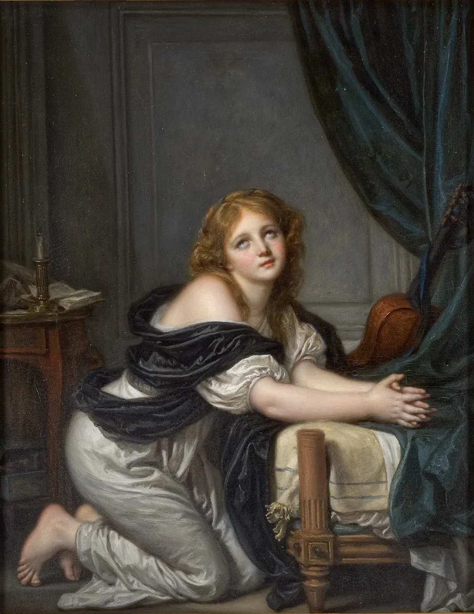 Jean-Baptiste Greuse. La prière du matin.