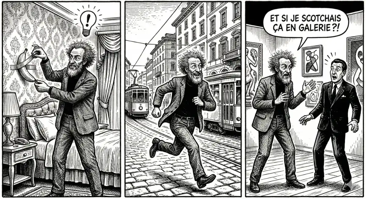 Maurizio Catellan, la banane comédienne et un dimanche sans fin!