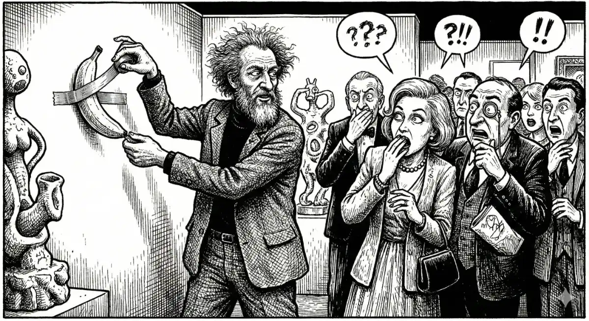 Maurizio Catellan, la banane comédienne et un dimanche sans fin!