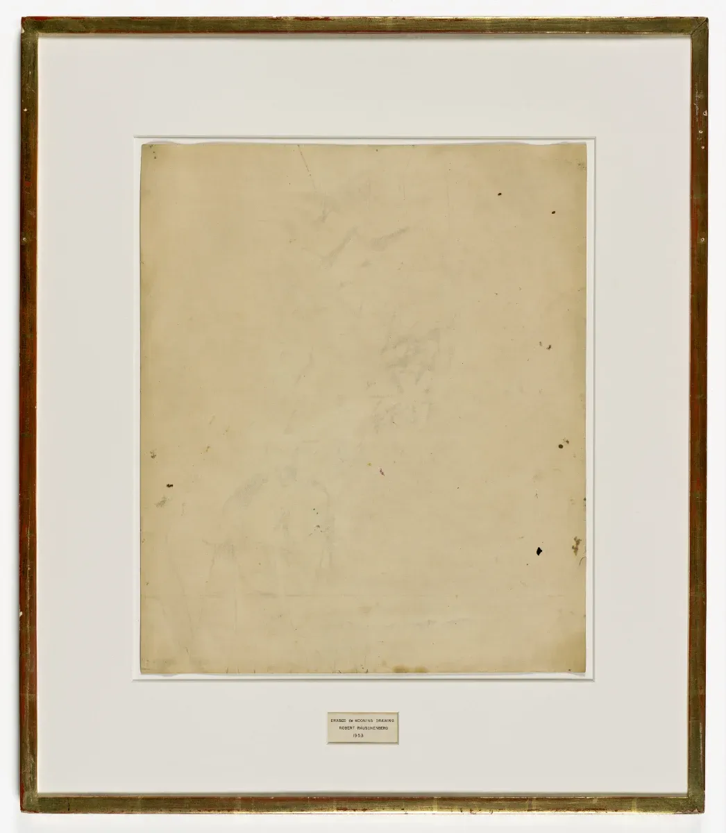 Tobert Rauschenberg. Erased de Kooning Drawing. 1953.