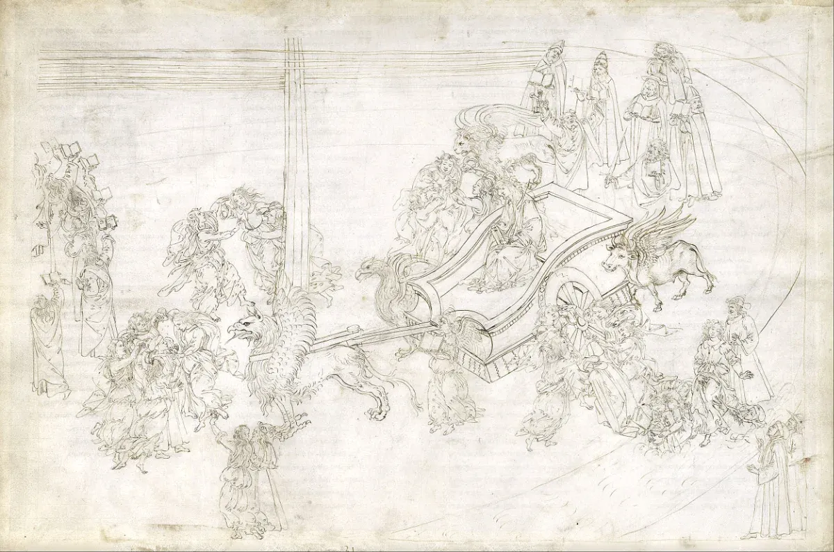 Botticelli. Illustration du chant 31 du Purgatoire.