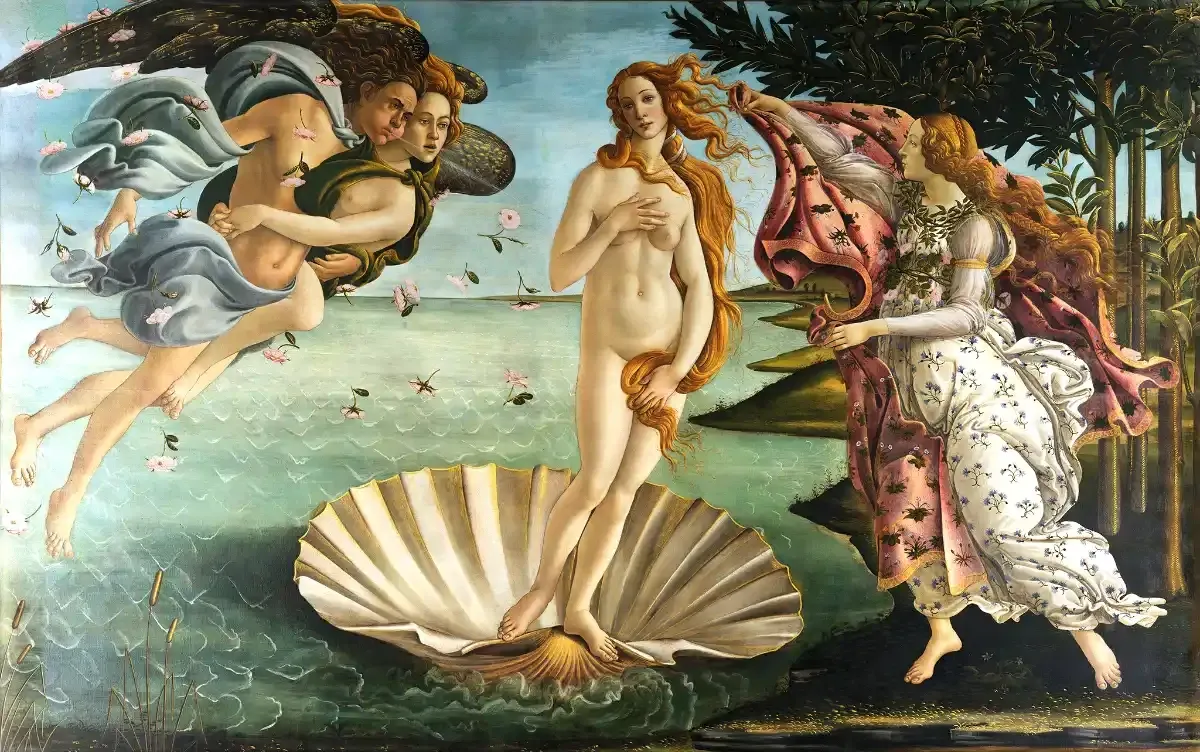 Naissance de Venus. Botticelli. 1483 - 1485.