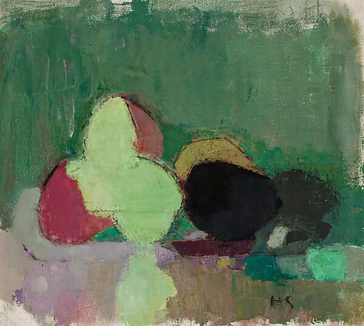 Helene Schjerfbeck. Still Life with Blackening Apples. 1944