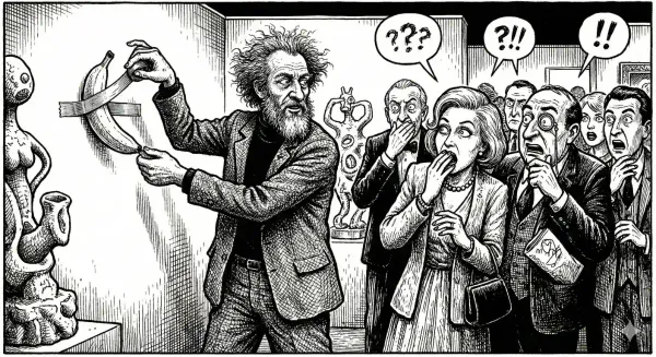 Maurizio Catellan, la banane comédienne et un dimanche sans fin!